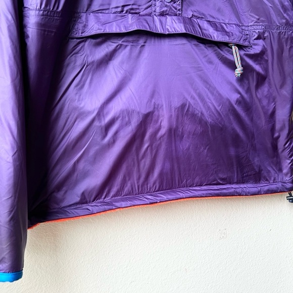 Tory Burch REVERSIBLE NYLON FLEECE PULLOVER JACKET Purple Orange Sz XS - Picture 8 of 16